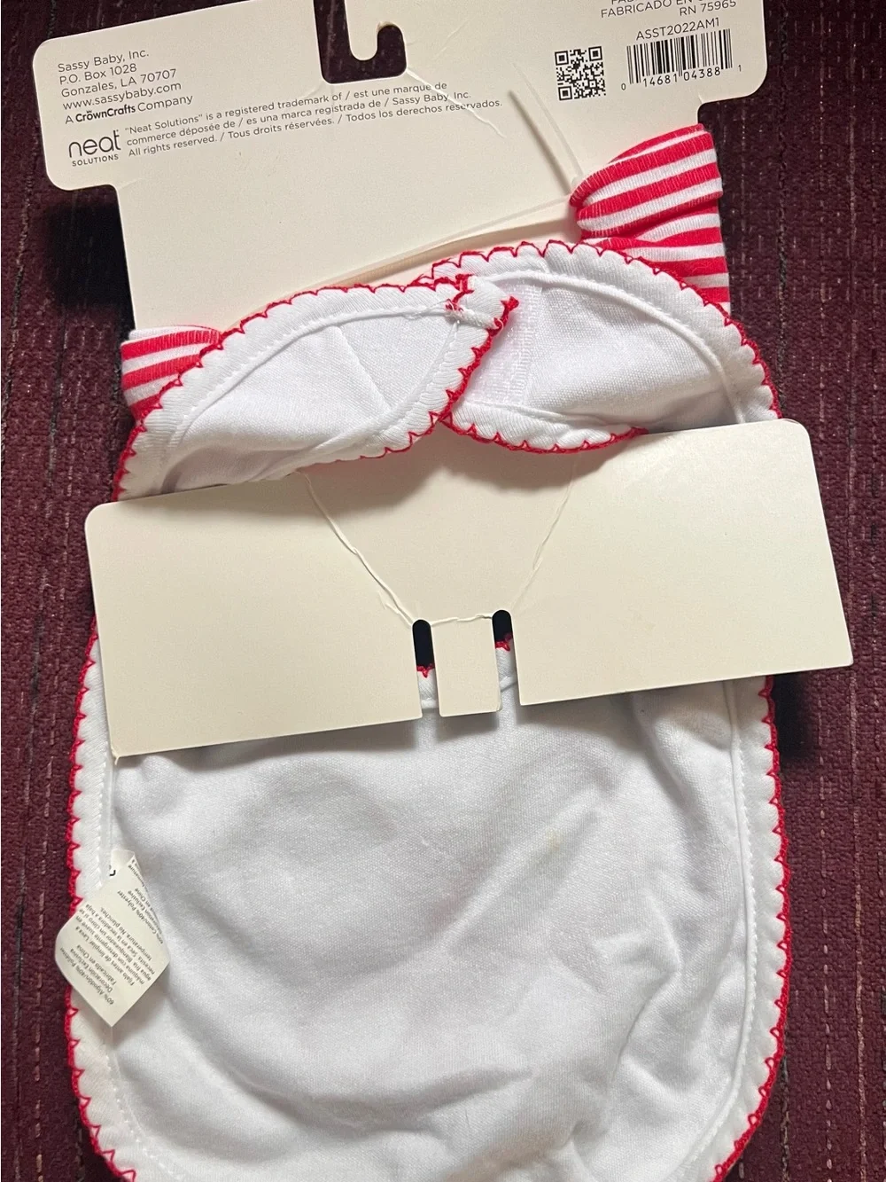 Patriotic Butterfly Baby Bib & Headband Set - White, Red & Blue New